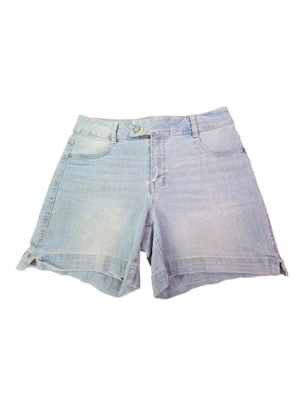 d.jeans Cuffed Denim Shorts Size 8 Light Wash Repreve Eco Friendly Stretch